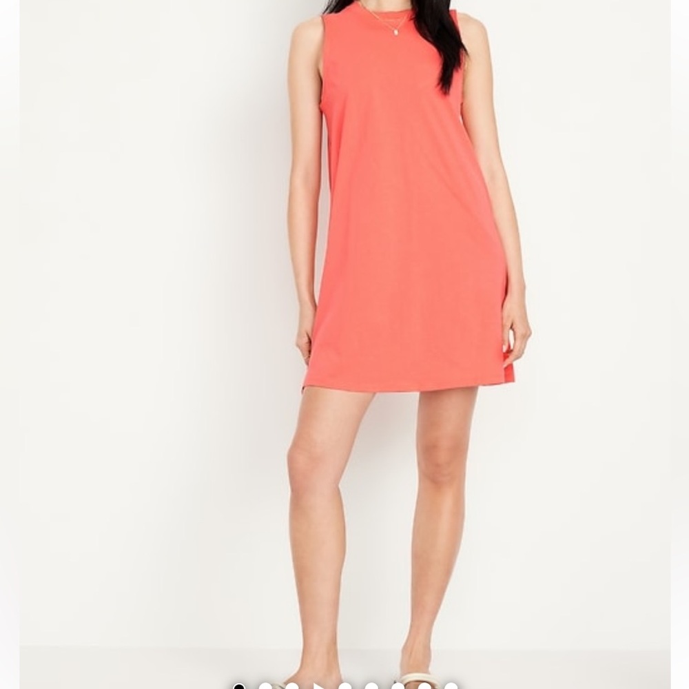 Sleeveless Rust T-Shirt Dress with pockets